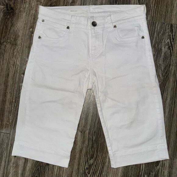 Natalie Bermuda White Denim Shorts - Picture 1 of 8